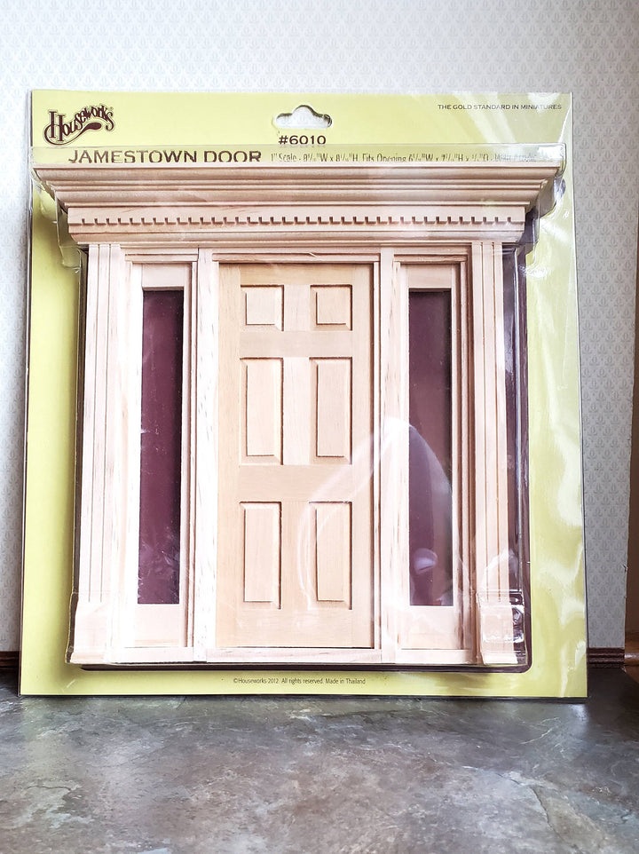 Dollhouse Exterior Door with Side Lights Jamestown Houseworks 1:12 Scale HW6010