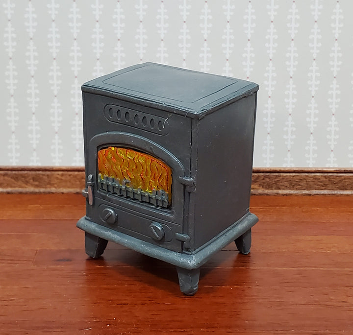 Dollhouse Wood Burning Stove Vintage Style 1:12 Scale Hole for Light