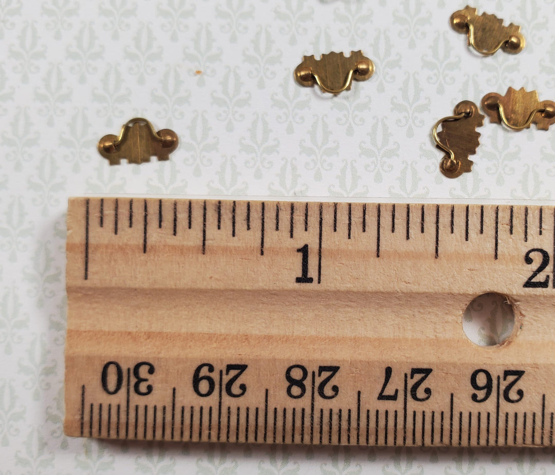 Dollhouse Drawer Pulls Victorian Style Gold Metal 10 Pieces 1:12 Scale