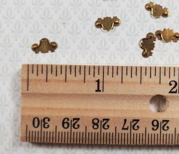 Dollhouse Drawer Pulls Victorian Style Gold Metal 10 Pieces 1:12 Scale