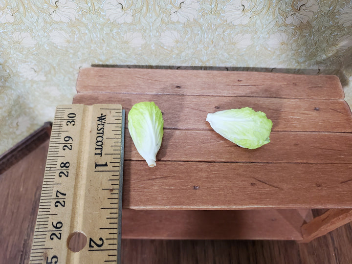 Dollhouse Romain Lettuce 2 Heads 1:12 Scale Miniature Kitchen Food Vegetables