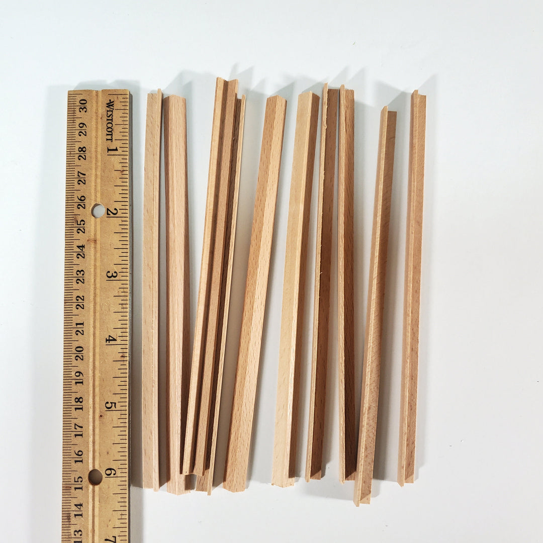 Dollhouse Miniatures 6" Pieces x10 Corner Trim Molding 1/4" x 1/4" x 18" long 77507