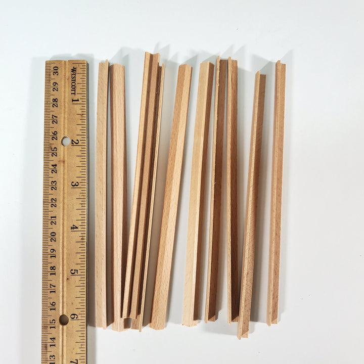 Dollhouse Miniatures 6" Pieces x10 Corner Trim Molding 1/4" x 1/4" x 18" long 77507