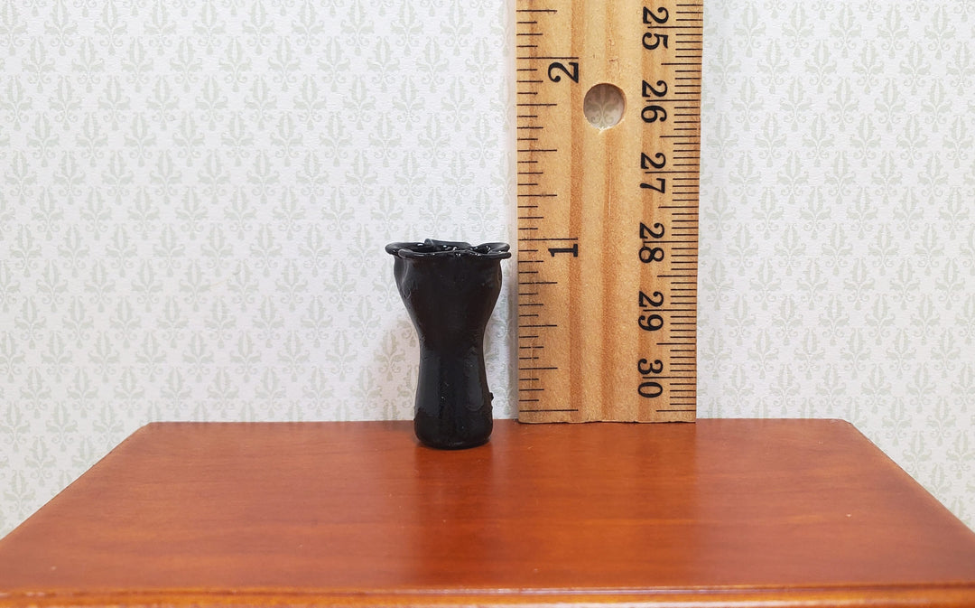 Dollhouse Black Ruffled Vase 1:12 Scale Miniature Decoration Halloween