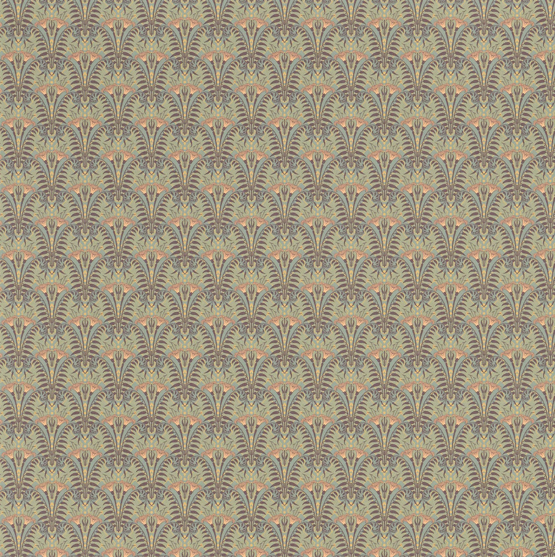 Dollhouse Wallpaper Lily in Ashes of Rose Art Nouveau Bradbury & Bradbury 1:12