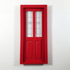 Dollhouse Door Exterior Front Door with Windows RED 1:12 Scale Miniature