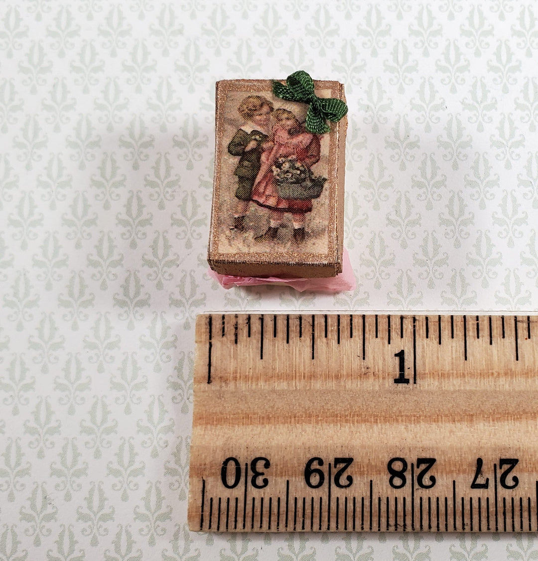 Dollhouse Toy Top in Gift Box Handmade Wood 1:12 Scale Miniature Nursery