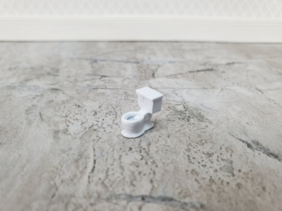 1:144 Scale Miniature Toilet Micro Minis Painted Metal White Dollhouse Furniture