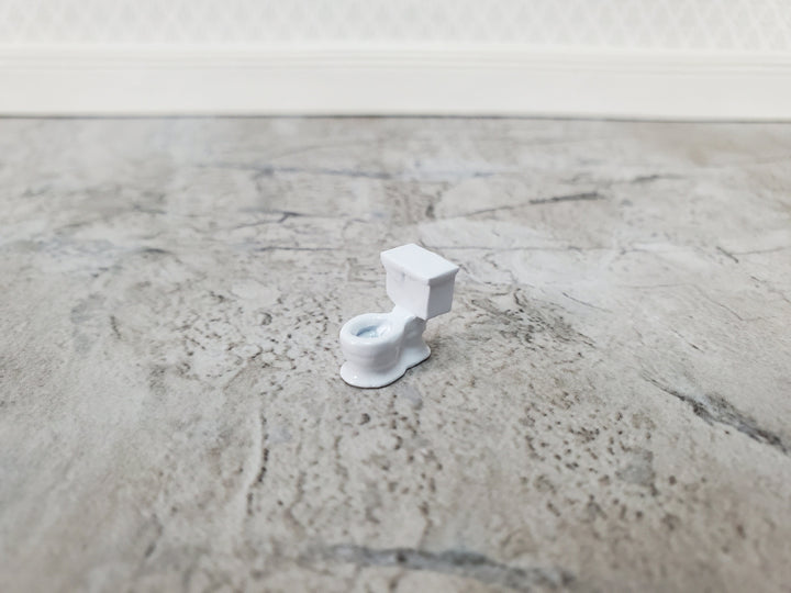 1:144 Scale Miniature Toilet Micro Minis Painted Metal White Dollhouse Furniture
