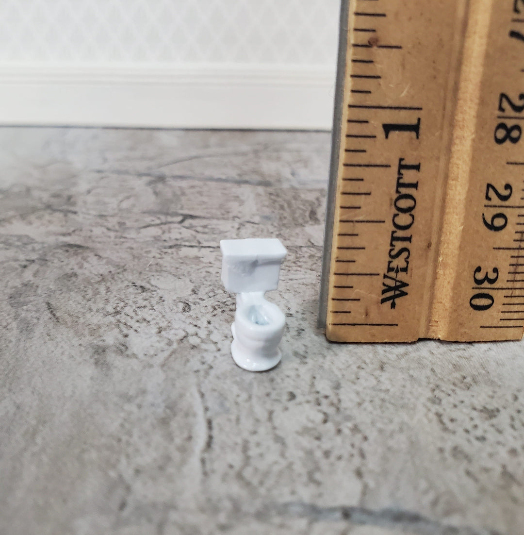 1:144 Scale Miniature Toilet Micro Minis Painted Metal White Dollhouse Furniture