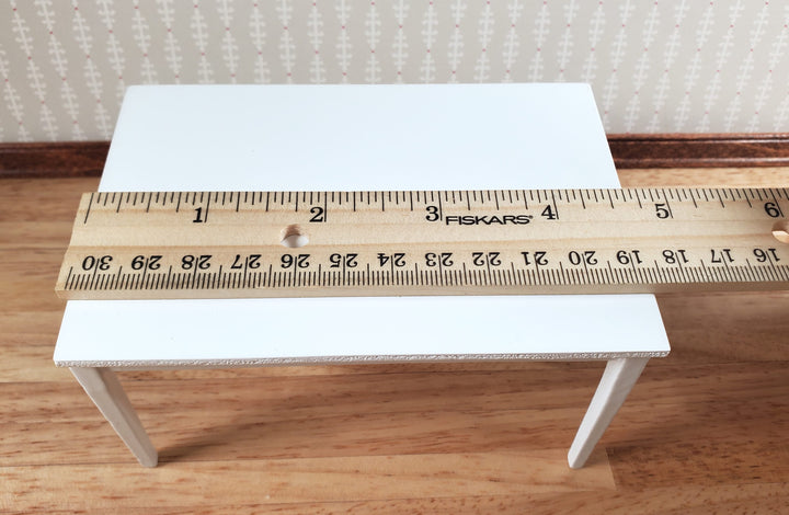 Dollhouse Table with 4 Chairs White 1:12 Scale Dining Room Miniatures Furniture