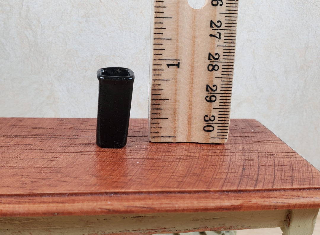 Dollhouse Vase Black Square for Flowers 1:12 Scale Miniature Halloween Decor