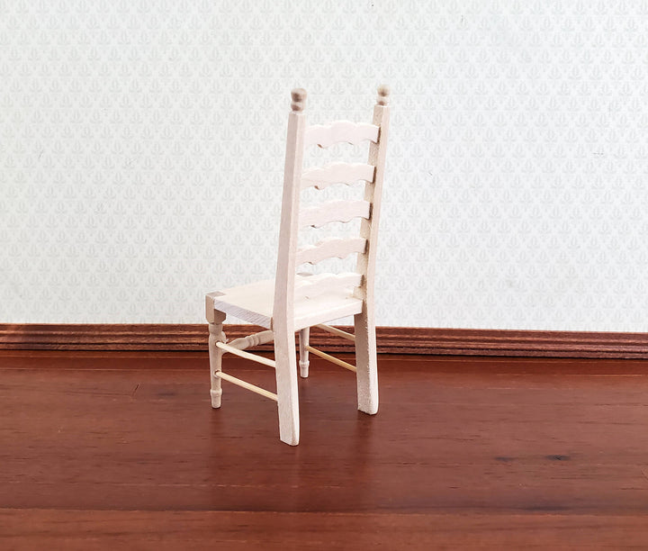 Dollhouse Ladderback Chair Unpainted for Kitchen or Dining Room 1:12 Scale