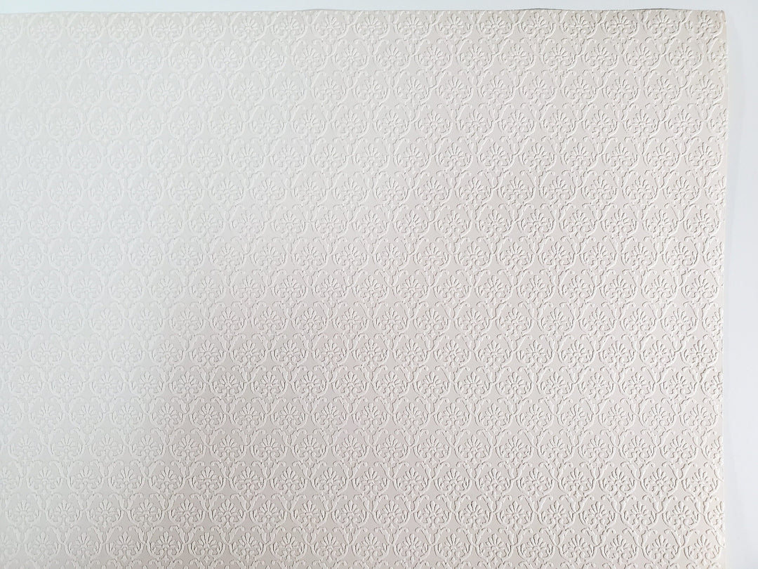 Dollhouse Textured Wallpaper Embossed 3 Pieces White/Beige 1:12 Scale