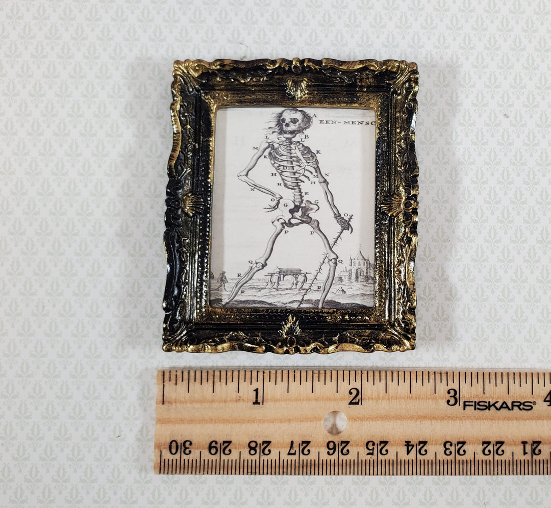 Miniature Skeleton Print Een Mensch 1680 Drawing 1:12 Scale Halloween House