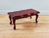 Dollhouse Coffee Table Curvy Top Rectangle Mahogany Finish 1:12 Scale Miniature Furniture