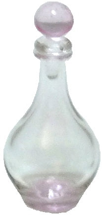 Dollhouse Pink Trim Glass Decanter with Lid 1:12 Scale Miniature Decor Drinks