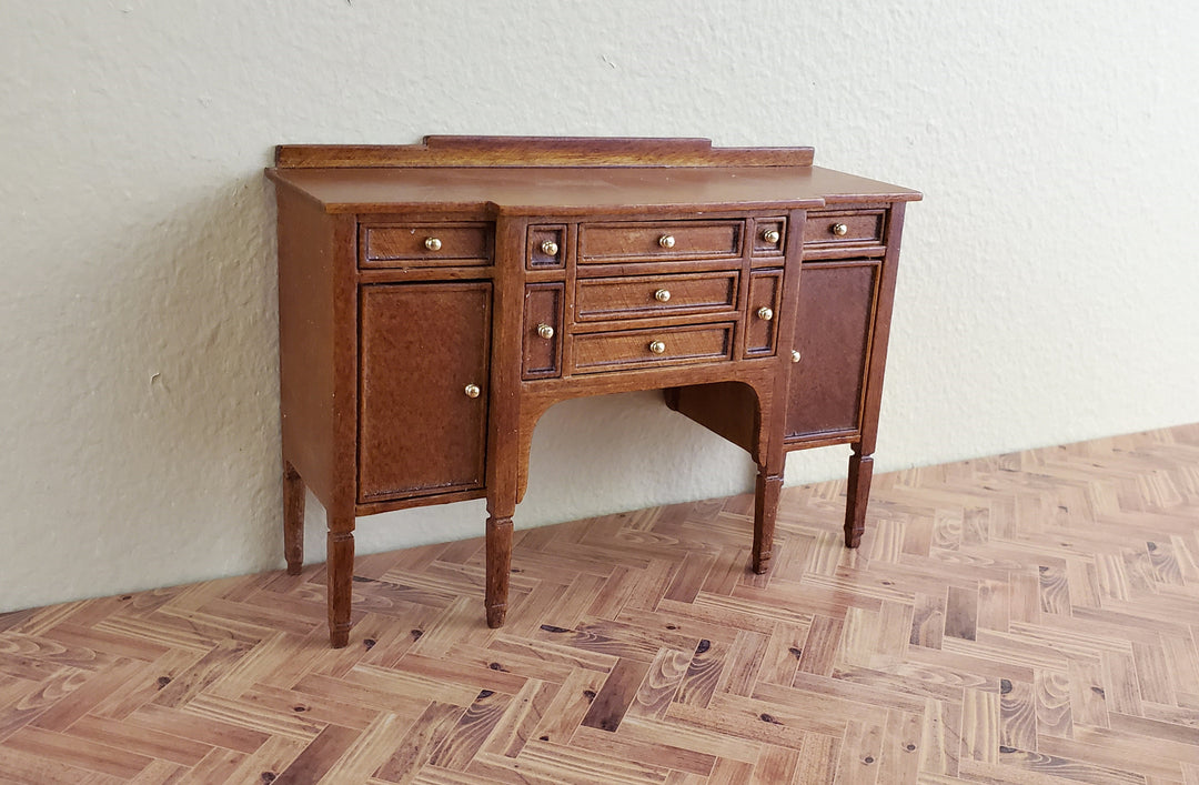 JBM Dollhouse Hepplewhite Sideboard Buffet Walnut Finish 1:12 Scale Furniture