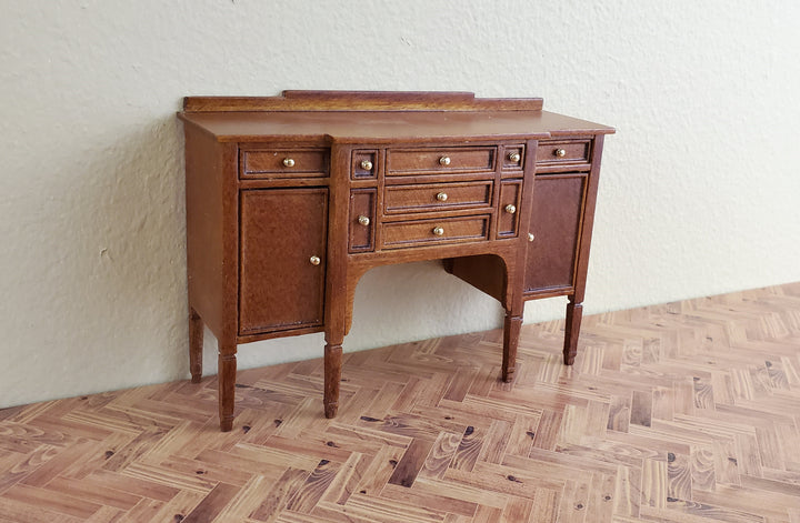 JBM Dollhouse Hepplewhite Sideboard Buffet Walnut Finish 1:12 Scale Furniture