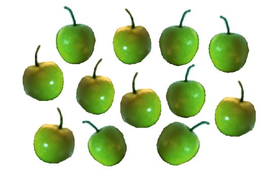 Dollhouse Green Apples Set of 12 1:12 Scale Miniatures Kitchen Food Fruit Grocer