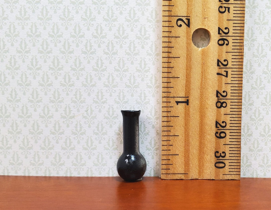 Dollhouse Long Necked Black Flask 1:12 Scale Miniature Decoration Laboratory