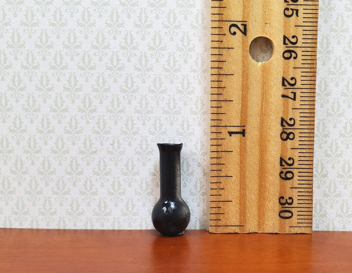 Dollhouse Long Necked Black Flask 1:12 Scale Miniature Decoration Laboratory