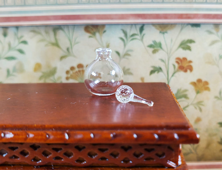 Dollhouse Small Round Bottom Jar with Fancy Stopper 1:12 Scale Miniature