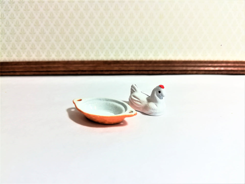 Dollhouse Miniature Chicken Brick Baking Dish 1:12 Scale Kitchen Accessory