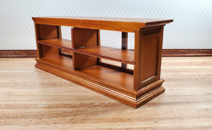Dollhouse Low Display Counter for Bakery Store or Shop 1:12 Scale Walnut Finish Miniature Furniture