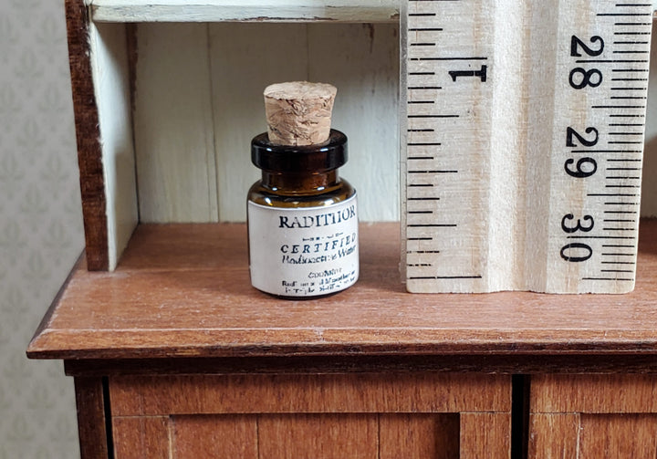 Tiny Potion Jar Radithor Tonic Bottle with Cork Dollhouse Miniature Halloween