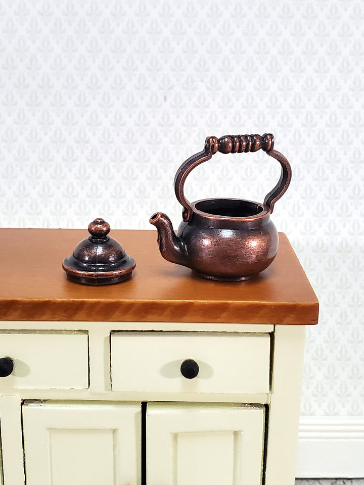 Dollhouse Teapot Kettle Antique Bronze Finish Large Scale Miniature Kitchen