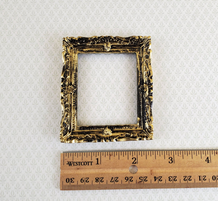 Miniature Picture Frame Large Fancy Antique Gold for Painting 1:12 Scale B0422