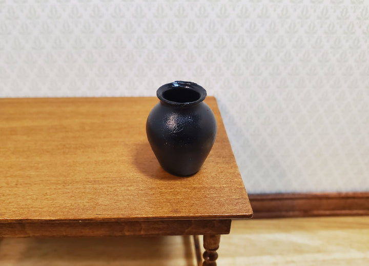 Dollhouse Black Vase for Flowers 1:12 Scale Miniature Classic Style