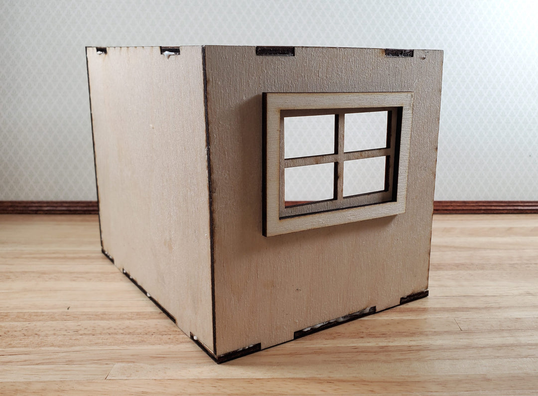 Half Scale Room Box DIY Kit Small Diorama Window Wood Floor 1:24 Miniature 6x4.5