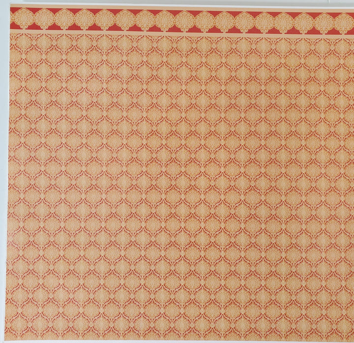 Dollhouse Wallpaper World Model Orange & Beige 1:12 Scale Flower Bursts