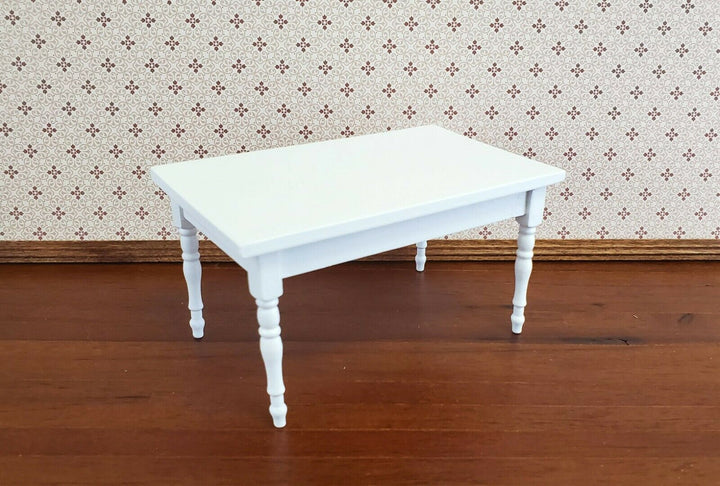 Dollhouse Miniature Kitchen Table White Finish 1:12 Scale Wood Furniture