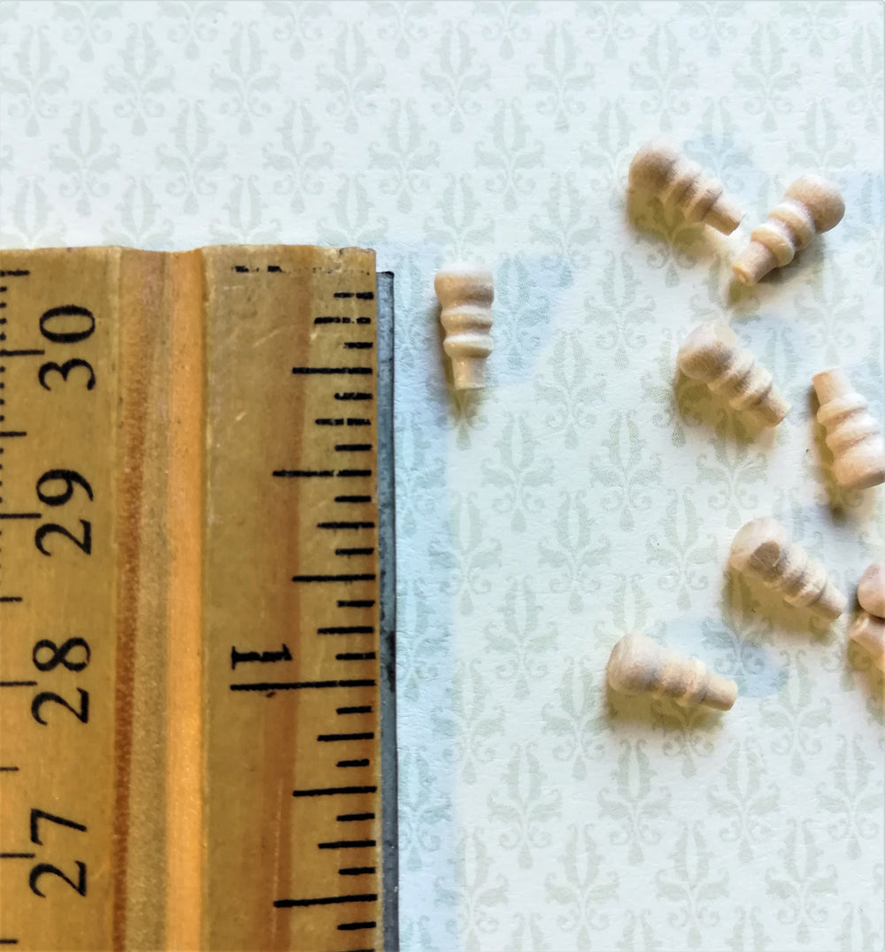 Dollhouse Miniature Wood Knobs or Drawer Pulls Small 12 Pieces 1:12 Scale 8 mm