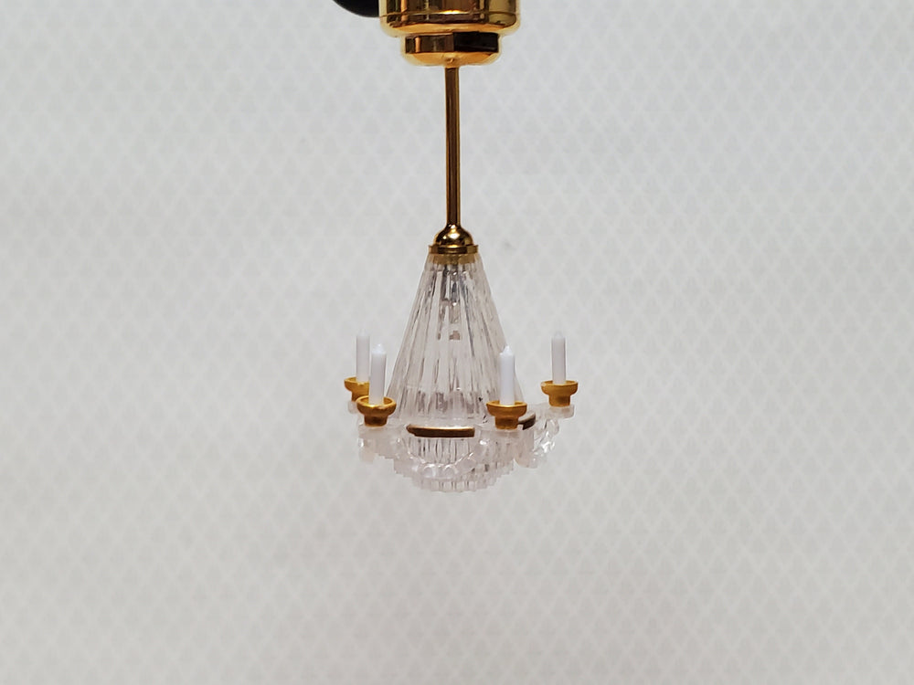 Dollhouse Chandelier Ceiling Light with Candles Battery Operated 1:12 Scale