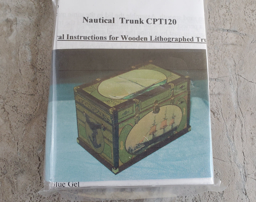 Dollhouse Miniature Trunk Kit Nautical Tall Ship Antique Style 1:12 Scale Furniture
