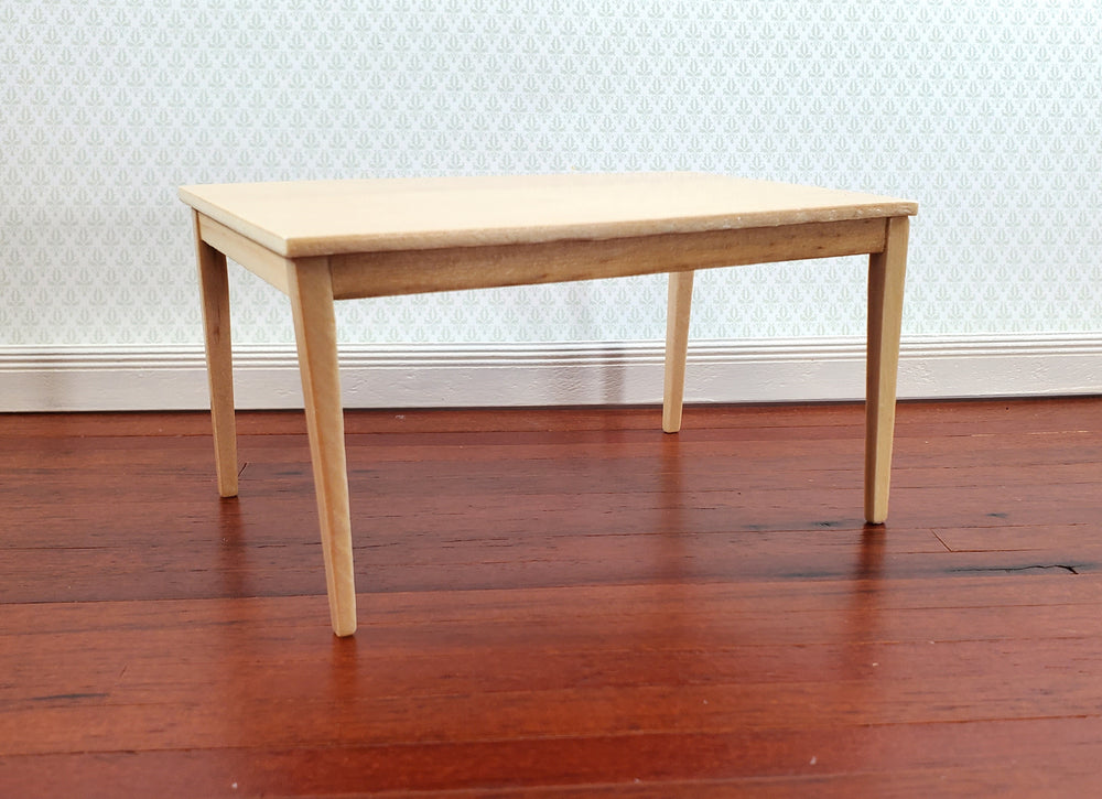 Dollhouse Modern Table Kitchen Dining Room Light Oak Finish 1:12 Scale Furniture