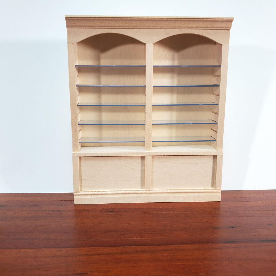 Dollhouse Bookshelf or Shop Shelves 2 Bay 10 Adjustable Shelves 1:12 Scale Furniture Unpainted Unfinished