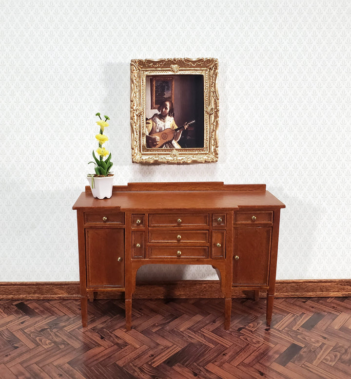 Miniature Vermeer Framed Print The Guitar Player 1:12 Scale Dollhouse Decor