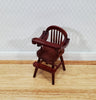 Dollhouse High Chair 1:12 Scale Miniature Furniture Wood Mahogany Finish Movable Tray