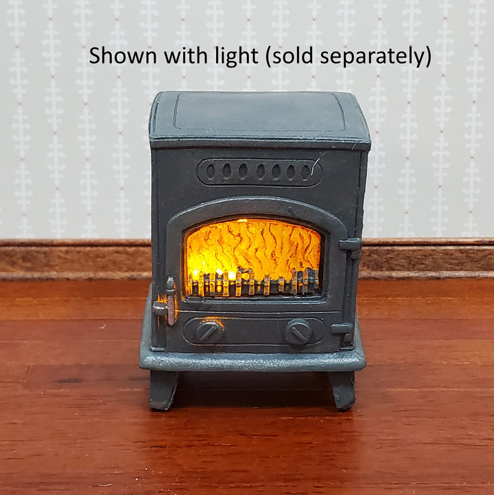Dollhouse Wood Burning Stove Vintage Style 1:12 Scale Hole for Light