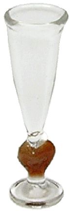 Dollhouse Glass Flute with Heart Design 1:12 Scale Miniature Kitchen Dining