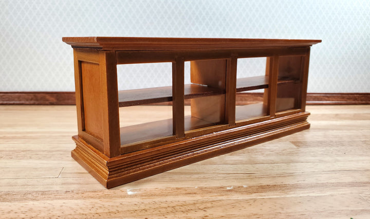 Dollhouse Low Display Counter for Bakery Store or Shop 1:12 Scale Walnut Finish Miniature Furniture