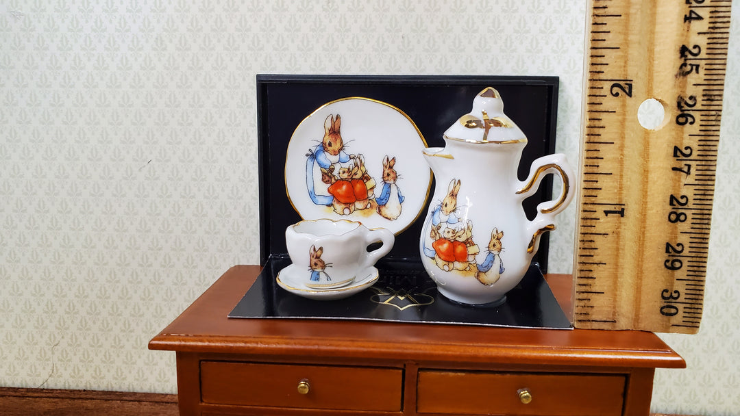 Dollhouse 1:6 Scale Peter Rabbit Beatrix Potter Coffee Set by Reutter Playscale