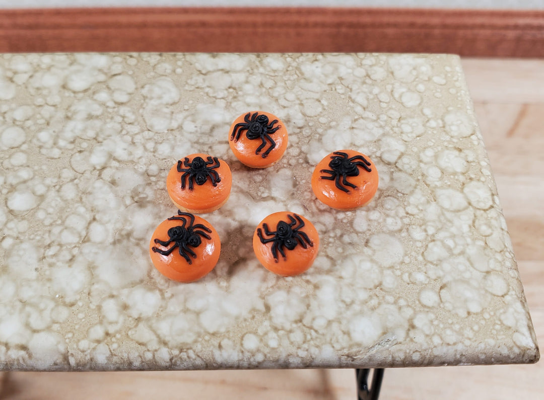 Dollhouse Pastries Donuts Halloween Spider Theme Set of 5 1:12 Scale Miniature