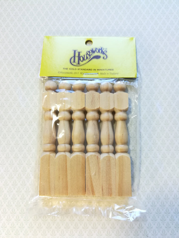 Dollhouse Miniature Newel Posts Large 1:12 Scale for Stairs 3 1/2" Tall spindles