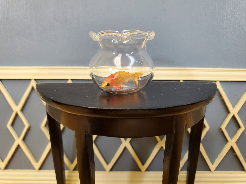 Dollhouse Fish Bowl Fluted Rim Clear Empty Glass Large 1:12 Scale Miniature